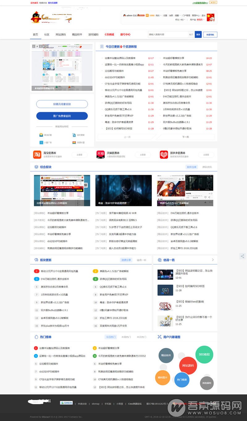 Discuz模板：仿115资源网论坛模板 资源分享DZ模板【免费分享】