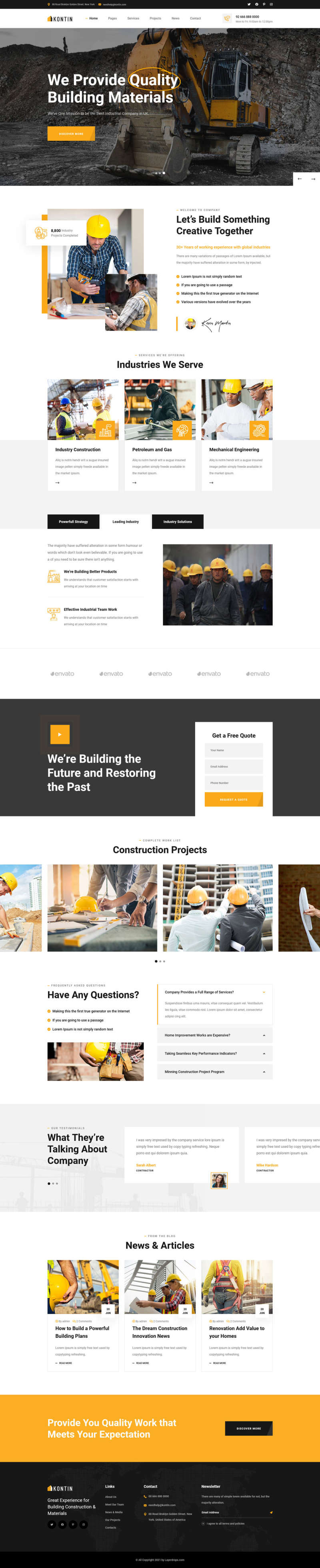 响应式工业、工厂和建筑业务公司网站html模板