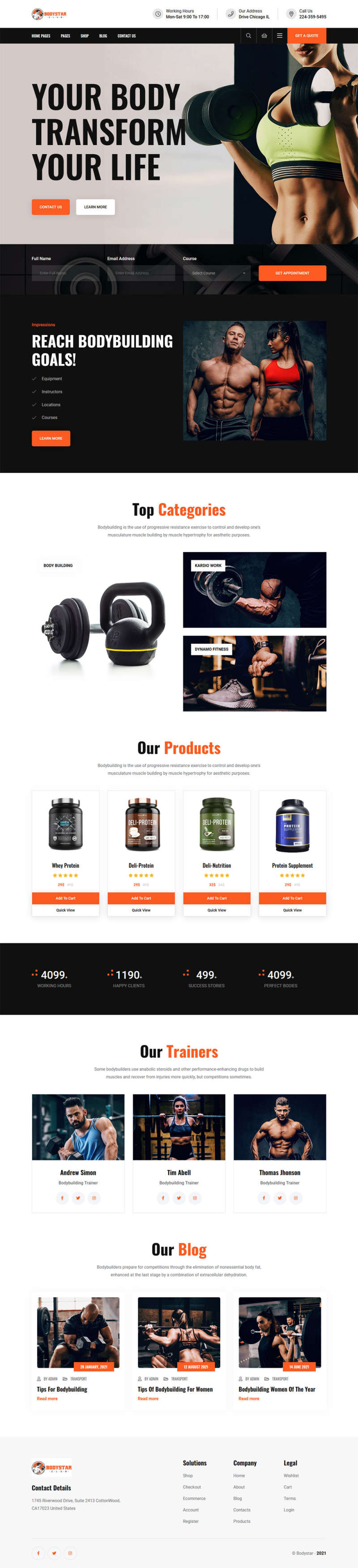 bootstrap响应式健身房设备公司官网html模板