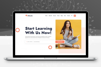 橘黄色响应式在线学习教育企业网站html模板