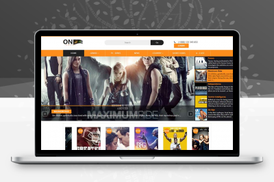 橙色的响应式电影视频网站html模板