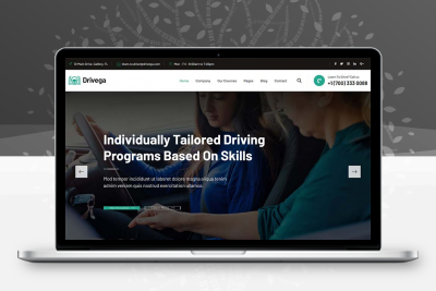 绿色汽车驾校培训企业官网HTML模板