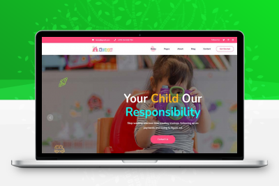 响应式粉色卡通的儿童教育机构网站HTML5模板