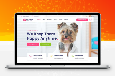宠物护理医院兽医店铺官网HTML5模板