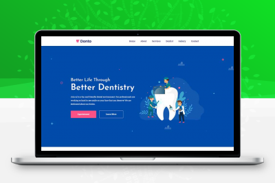 bootstrap蓝色牙科医疗诊所网站html模板