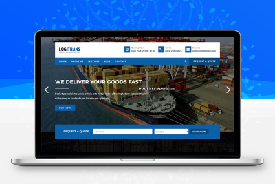 蓝色物流和运输公司官网网站html模板