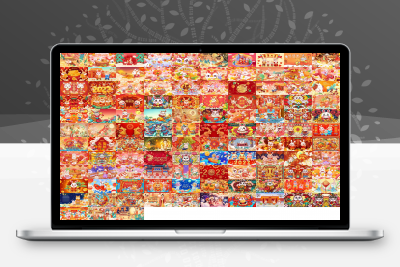 307款 2023兔年手绘兔子国潮春节新年过年节日海报展板插画PSD设计素材