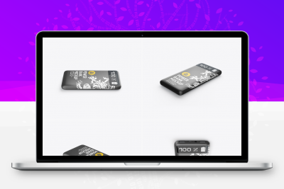 5款 移动电源充电宝产品包装提案效果图展示智能贴图PSD样机设计素材