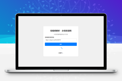 抖音快手等短视频解析短视频去水印HTML单页源码