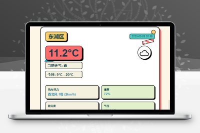 孟菲斯风格天气HTML卡片源码